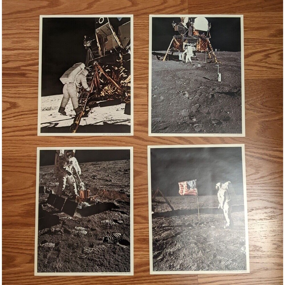 Eastman Kodak Co. Man's First Steps Walk on Moon 1969 Colorama Photos Set of 4